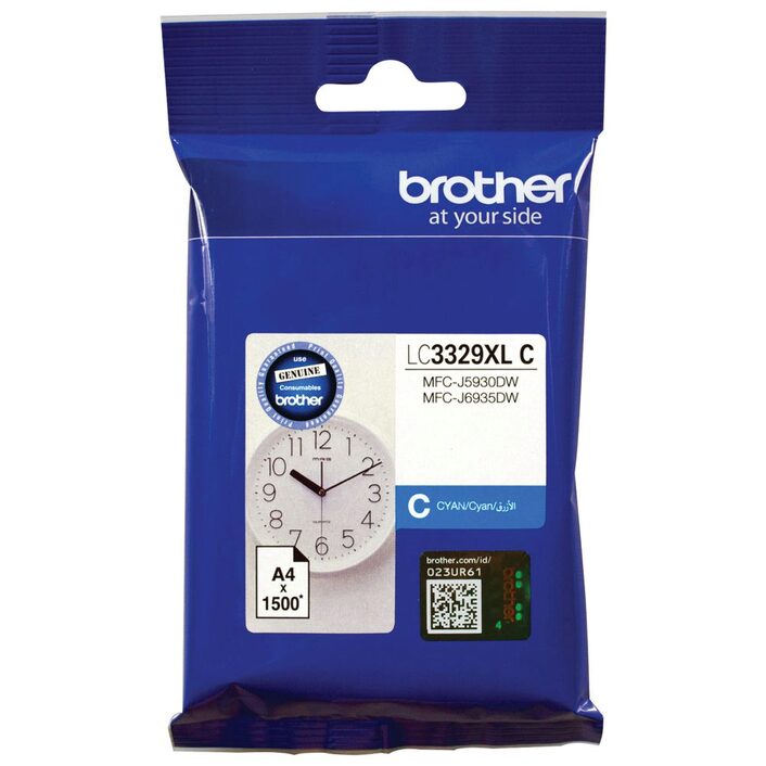 Brother LC3329XLC  CYAN INK CARTRIDGE TO SUIT MFC-J5930DW/J6935DW - UP TO 1500 PAGES