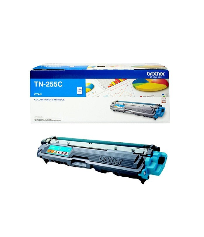 Brother TN-255C - CYAN HIGH YIELD TONER CARTRIDGE TO SUIT HL-3150CDN/3170CDW/MFC-9140CDN/9330CDW/9335CDW/9340CDW /DCP-9015CDW(2,200 Pages)