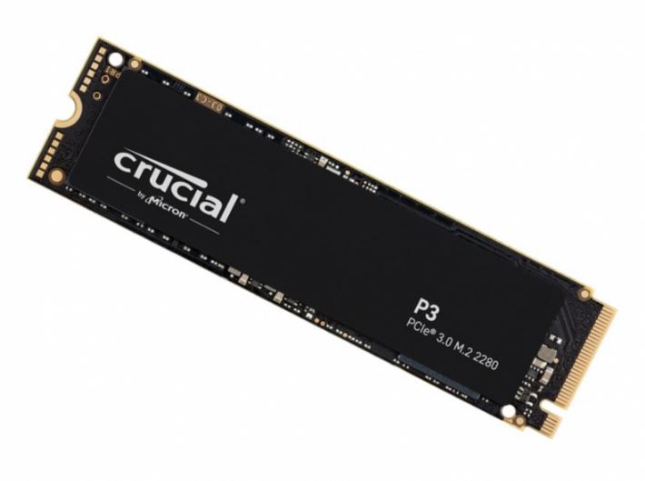 Crucial P3 500GB Gen3 NVMe SSD 3500/1900 MB/s R/W 110TBW 350K/460K IOPS 1.5M hrs MTTF Full-Drive Encryption M.2 PCIe3 5yrs ~MZ-V7S500BW