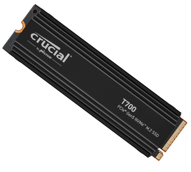 Micron (Crucial) Crucial T700 1TB Gen5 NVMe SSD Heatsink - 11700/9500 MB/s R/W 600TBW 1500K IOPs 1.5M hrs MTTF with DirectStorage for Intel 13th Gen & AMD Ryzen 7000