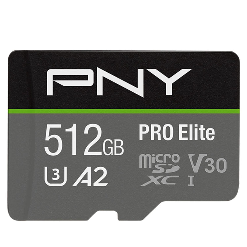 PNY P-SDUX512U3100PRO-GE  Micro SD Pro Elite U3/A2/V30 512GB (AMZ)