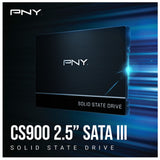 PNY CS900 4TB 2.5” SATA III Internal Solid State Drive (SSD) - (SSD7CS900-4TB-RB)  Sequential Read of up to 560 MB/s and Write of up to 540 MB/s