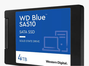 Western Digital WD Blue 4TB 2.5" SATA SSD 560R/530W MB/s 95K/82K IOPS 600TBW 1.75M hrs MTBF 3D NAND 7mm 5yrs Wty