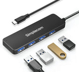 Simplecom CH340 Compact USB-C to 4 Port USB-A Hub USB 3.2 Gen1