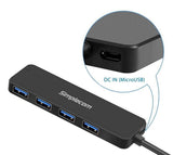 Simplecom CH340 Compact USB-C to 4 Port USB-A Hub USB 3.2 Gen1