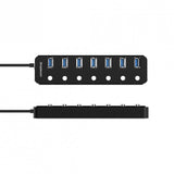 (LS) Simplecom CH375PS Aluminium 7 Port USB 3.0 Hub with Individual Switches and Power Adapter (LS> CH375C)