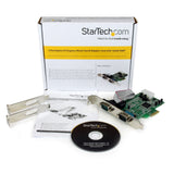 StarTech PEX2S553 Serial Adapter - Low-profile Plug-in Card - PCI Express - PC, Mac, Linux - 2 x Number of Serial Ports External