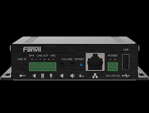 Fanvil PA3 Video Intercom & Paging Gateway, 2 SIP Lines, 1 Speaker interface and 1 microphone interface, Support USB or TF Card, Support POE