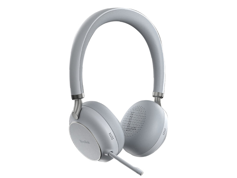 Yealink TEAMS-BH76-CH-GY-C Teams Certified Bluetooth Wireless Stereo Headset, Grey, ANC, USB-C, Includes Charging Stand, Rectractable Microphone, 35 h