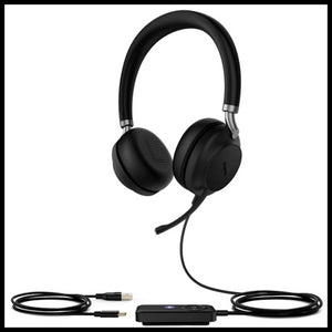 Yealink UH38 Dual Mode USB and Bluetooth Headset, USB-A,Teams Call Controller with Built-In Battery Dual Noise-Canceling Mics, Busy Light, *LS*