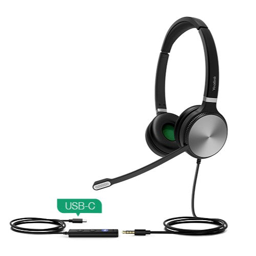 Yealink UH36 Dual USB Wired Headset, Noise Cancelling Headset - USB-C/3.5mm, Certified to UC,LED Indicator, Flexible Connectivity, Native Integration