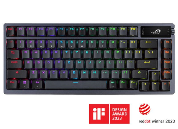 ASUS ROG AZOTH/NXSM/PBT Gaming Keyboard, OLED Display, NX Storm Switch, 75 Keys, Tri-mode Connection, Black