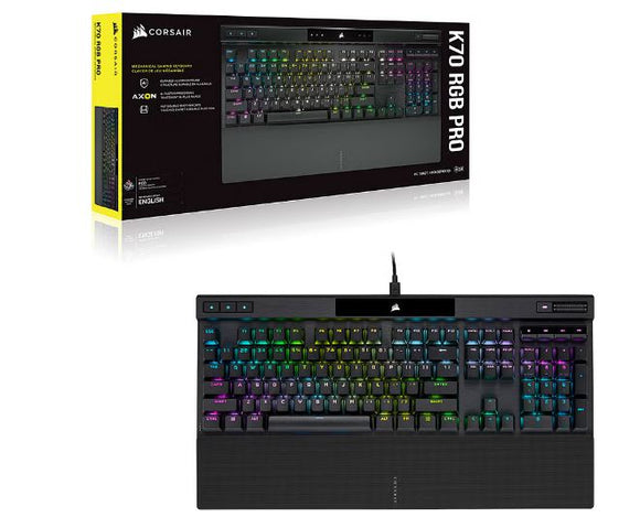 CORSAIR K70 RGB PRO Mechanical Gaming Keyboard, Backlit RGB LED, CHERRY MX Blue, Black, Black PBT Keycaps, Professional Gaming (EOL)