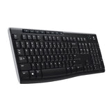 Logitech K270 2.4 GHz Wireless Full Size Keyboard 128-bit AES encryption 24-month battery life Spill resistant Durable UV-coated keys