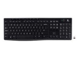 Logitech K270 2.4 GHz Wireless Full Size Keyboard 128-bit AES encryption 24-month battery life Spill resistant Durable UV-coated keys