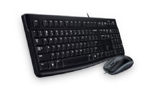Logitech MK120 Keyboard & Mouse Combo Quiet typing and Spill resistant High-definition optical tracking Thin profile 3yr wty
