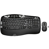 (LS) Logitech MK550 Wireless Wave Keyboard Mouse Combo Black Wave-shaped key frame Cushioned, Hand-friendly, Strong batteries (LS>MK545)