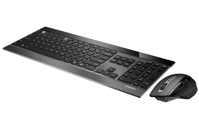 RAPOO 9900M Multi-mode Wireless Ultra-slim Keyboard & Mouse - Bluetooth 4.0, 2.4G Multi-Mode Switch, Ultra-Slim Keys, Adjustable DPI