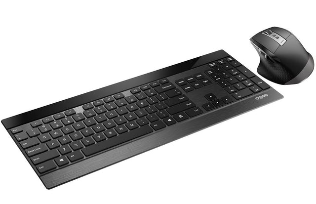 RAPOO 9900M Multi-mode Wireless Ultra-slim Keyboard & Mouse - Bluetooth 4.0, 2.4G Multi-Mode Switch, Ultra-Slim Keys, Adjustable DPI