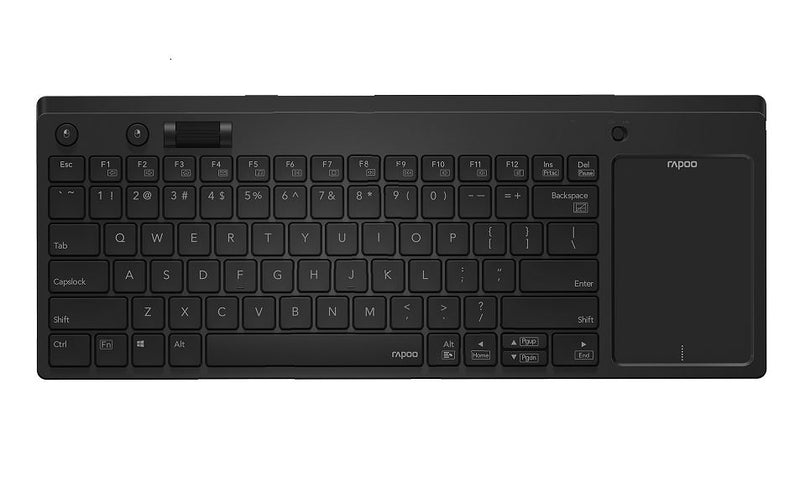 （LS)RAPOO K2800 Wireless Keyboard with Touchpad & Entertainment Media Keys -  2.4GHz, Range Up to 10m, Connect PC to TV, Compact Design