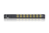 Aten Rackmount KVM Switch 16 Port VGA PS/2-USB w/ 19" LCD Display, 2x Custom KVM Cables Included, 1280x1024@75hz Display, LED Illumination