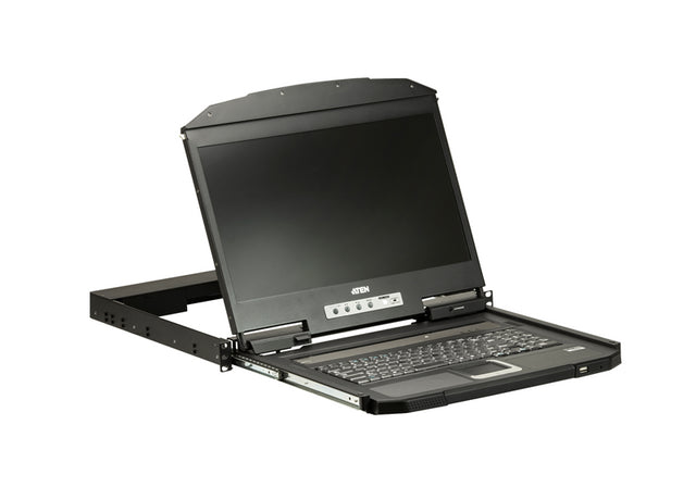 Aten Rackmount Single Rail LCD Console HDMI USB w/ 18.5" LCD Display, 1x Custom KVM Cable Included, 1920x1080@60hz Display, LED Illumination