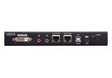 Aten Single Port DVI KVM Over IP with Audio and Virtual Media, supports up to 1920 x 1200 @ 60Hz, 1 DVI USB KVM Cable included, Dual RS232 serial port