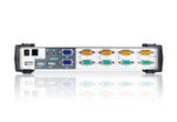 Aten Desktop KVMP Switch 4 Port Dual Display VGA w/ audio, 4x Custom KVM Cables Included, 2x USB Port, Selection Via Front Panel