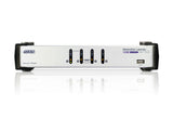 Aten Desktop KVMP Switch 4 Port Dual Display VGA w/ audio, 4x Custom KVM Cables Included, 2x USB Port, Selection Via Front Panel