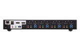 Aten Desktop KVMP Switch 4 Port Dual Display 4k DisplayPort w/ audio, Cables Included, 2x USB Port, Selection Via Front Panel