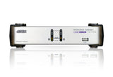 Aten Desktop KVMP Switch 2 Port Dual Display VGA w/ audio, 2x Custom KVM Cables Included, 2x USB Port, Selection Via Front Panel