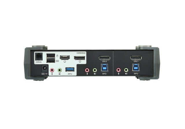 Aten Desktop KVMP Switch 2 Port Single to Dual Display 4k DisplayPort MST w/ audio, Cables Included, 2x USB Port, Selection Via Front Panel