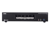 Aten Desktop KVMP Switch 4 Port Triple Display 4k DisplayPort w/ audio, Cables Included, 2x USB Port, Selection Via Front Panel