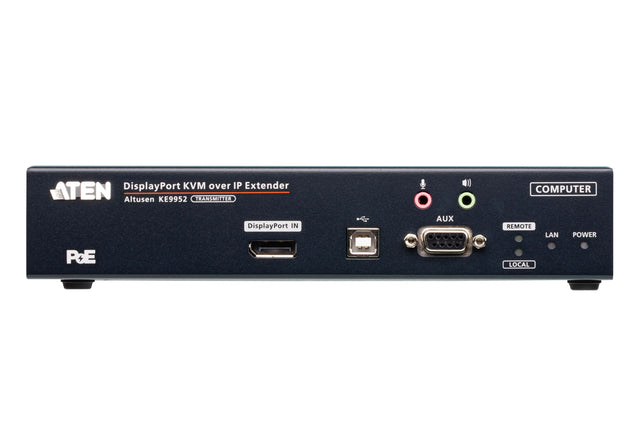Aten 4K DP Single Display KVM over IP Transmitter with Power over Ethernet, power adapter not included