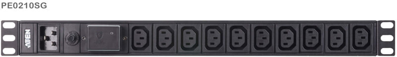 Aten 10-Port 15A Power Distrubition Unit - Basic PDU, 1U Rack Mount Design, 10x C13 AC Outputs, Overload protection (PE0210SG)