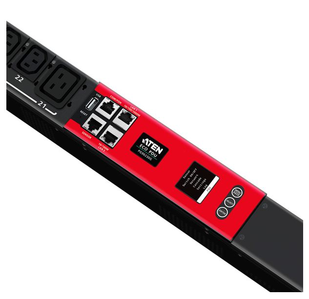 Aten 16A 30-Outlet 3-Phase Switched eco PDU with Dual Ethernet port supporting 1Gbps