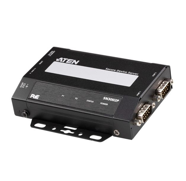 Aten SN3002P 2-Port RS-232 Secure Device Server with PoE, Secured operation modes, Third-party authentication, IP address filter