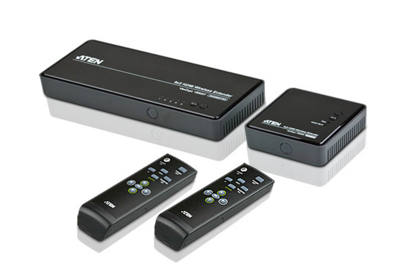 Aten 5x2 HDMI Wireless Extender, supports 1080p @ 30m, supports up to 4 HDMI sources and 1 component source, local HDMI output on transmitter