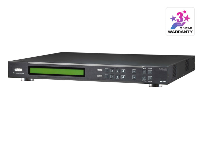 Aten 4 x 4 HDMI Matrix Switch with Scaler, Seamless Switching, FrameSync and Intuituve web GUI