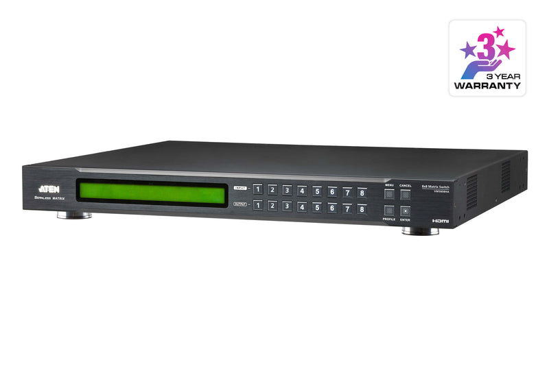 Aten 8 x 8 HDMI Matrix Switch with Scaler, Seamless Switching, FrameSync and Intuituve web GUI