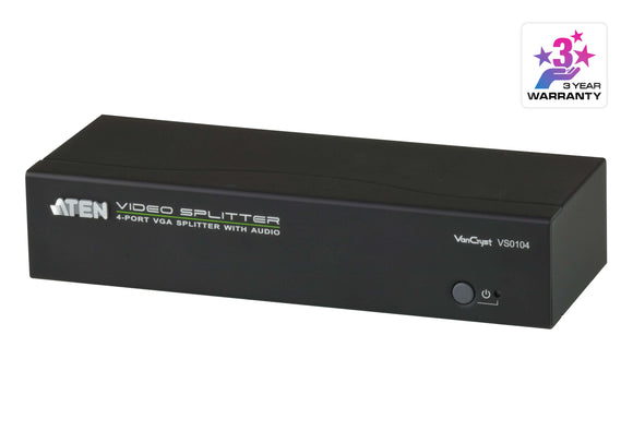 Aten 4-Port VGA/Audio Splitter (450MHz) One video input to 4 video outputs