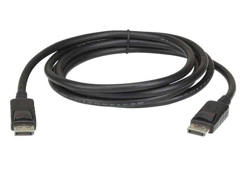 Aten 4.6m DisplayPort Cable, supports up to 4K (3840 x 2160 @ 60Hz), DP 1.2, High Bit Rate 3 (HBR3) bandwidth of 21.6 Gbps