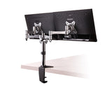 Brateck Dual Monitor Elegant Aluminium w/Arm&Desk Clamp Silver Fit most 13"- 27" Monitor VESA 75x75/100x100 (LS)