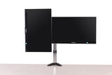 Brateck Dual Monitor Elegant Aluminium w/Arm&Desk Clamp Silver Fit most 13"- 27" Monitor VESA 75x75/100x100 (LS)