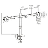 Brateck Dual Screens Economical Double Joint Articulating Steel Monitor Arm Fit Most 13’’-32’’ Monitors Up to 8kg per screen VESA 75x75/100x10