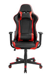 Brateck PU Leather Gaming Chairs with Headrest and Lumbar Support (70x70x127~137cm) Up to 150kg - PU Leather,PVC Leather-Black Red (LS)