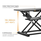 Brateck COST-EFFECTIVE ELECTRIC X-LIFT DESK CONVERTER 615x800x156~480mm up to 20kg (LS)