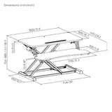 Brateck COST-EFFECTIVE ELECTRIC X-LIFT DESK CONVERTER 615x800x156~480mm up to 20kg (LS)