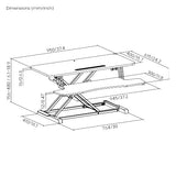 Brateck COST-EFFECTIVE ELECTRIC X-LIFT DESK CONVERTER 950x615x156~480mm up to 20kg (LS)