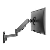 Brateck Single Screen Wall Mounted Articulating  Gas Spring Monitor Arm 17"-32",Weight Capacity (per screen) 8kg;